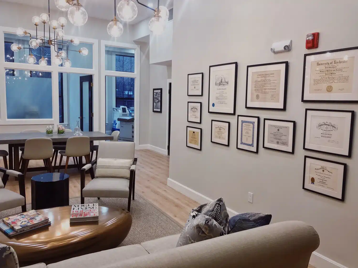 a living room filled with furniture and a fireplace